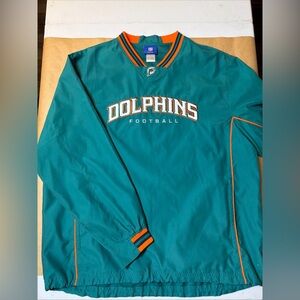 Reebok NFL Miami Dolphins Windbreaker Men Size Large Pullover Jacket